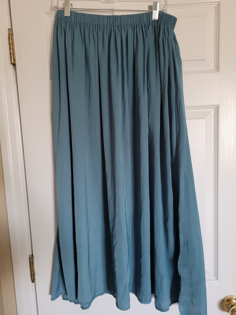 Kori Teal Maxi Skirt with Elastic Waistband
